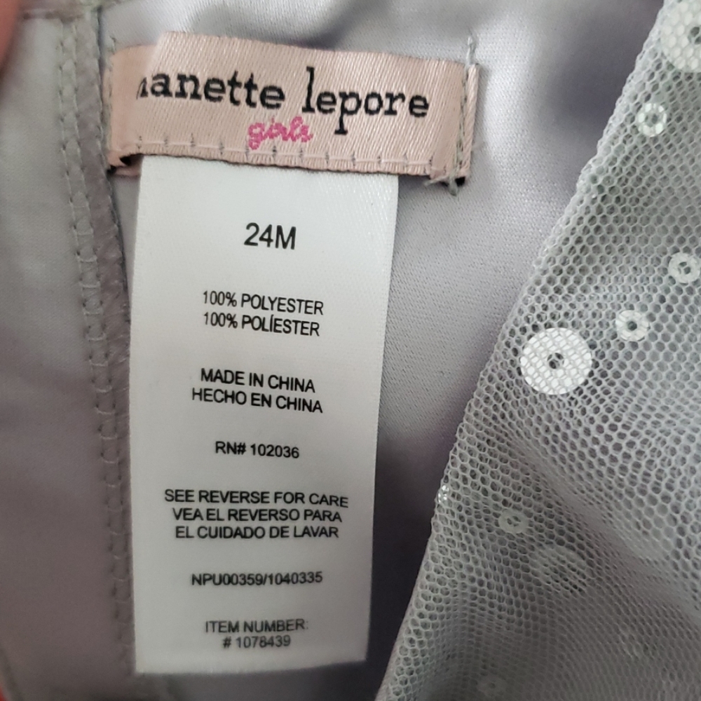 Nanette Lepore grey sequin bow dress - Picture 6 of 7